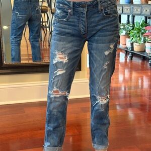 Women’s Distressed Blue Jeans